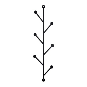 Cuier de perete Re-Bloom, metal, negru, 25 x 94 cm