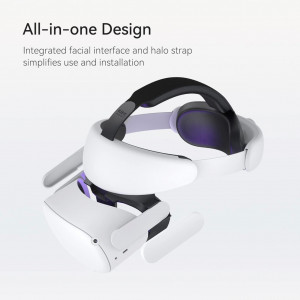 Curea reglabila pentru Oculus Quest 2 Kiwi, plastic/spuma cu memorie, alb/negru