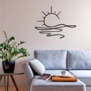 Decor de perete din metal 55x44 cm, metal 100% grosime 1.2mm, negru - Verificat B · Re-Bloom - Img 3