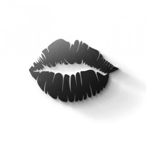 Decor de perete Kiss, negru, 31,5 x 45 cm - Img 1