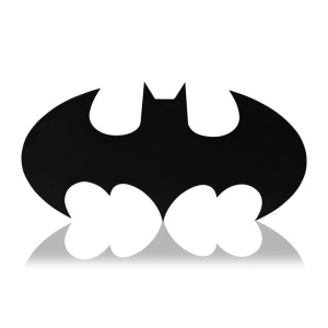 Decor de perete Re-Bloom, model Batman, LED, MDF, negru, 50 x 25 cm