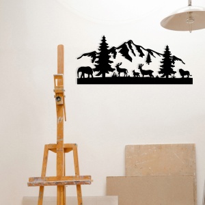 Decoratiune perete Mountain, metal, 70x30 cm, negru - Verificat A · Re-Bloom - Img 3