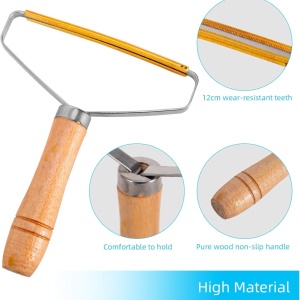 Dispozitiv de indepartare a scamelor Frendour, lemn/metal, natur/argintiu/auriu