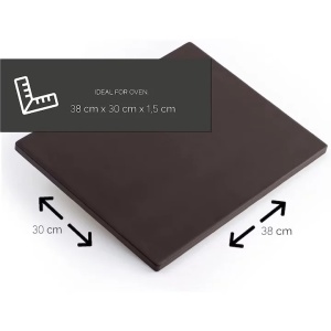 Dolce Mare set pizza piatra copt ceramica 38x30 cm, lopata lemn 29.5x28 cm, rezistenta 900°C, compatibila cuptor electric gaz - Verificat A · Re-Bloom - Img 3