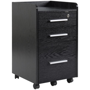 Dulap de birou cu 3 sertare si 5 roti Re-Bloom, PAL/MDF P2, 39.2x40x65.4 cm, chei securitate, 50 kg, negru - Verificat A · Re-Bloom - Img 1