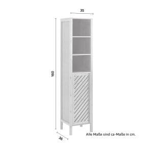 Dulap inalt din bambus, lemn natur, 35x160x36 cm - Img 4