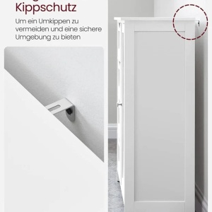 Dulap pentru baie Vasagle, MDF, alb, 55 x 28,5 x 82 cm, Resigilat, Grad A - Img 2