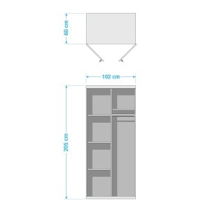 Dulap Woodston, lemn masiv, natur, 102 x 205 x 60 cm