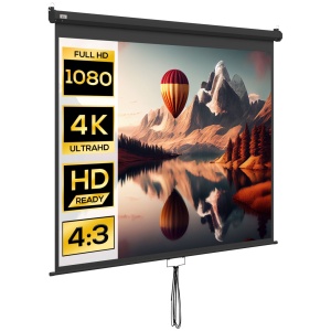 Ecran de proiectie 4K HD Re-Bloom, reglabil, 100 inch, tesatura/metal, alb/negru, 203 x 152 cm, Resigilat, Grad A - Img 1