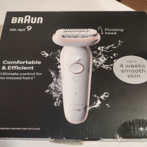 Epilator Braun Silk-épil 9 9-000 Wet & Dry, MicroGrip, Smart Light, 2 viteze, 40 pensete, Geanta de voiaj, Alb/Roz, Resigilat, Grad A - Img 2