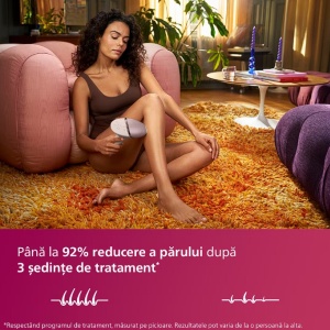 Epilator IPL Philips Lumea Seria 9900 BRI977/00, Senzor Smartskin, tehnologie SenseIQ, conectare la aplicatie cu functii Skin AI, utilizare cu sau fara fir, 450.000 impusuri, accesoriu fata, corp, axila si inghinal, Roz pudra, Resigilat, Grad A - Img 10