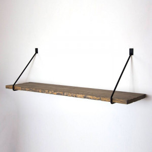 Etajera Eby, metal/lemn, negru/maro, 20 x 60 x 14 cm