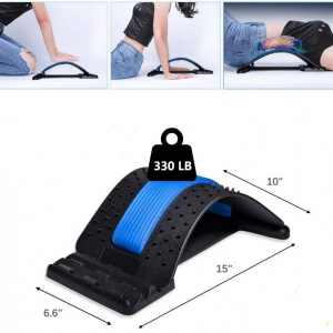 Extensor pentru spate Pnrskter, ABS/NBR, negru/albastru, 38,1 x 25,4 cm