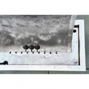Fantana de gradina Dakota Fields, LED, otel inoxidabil, argintiu, 20 x 40 x 97 cm