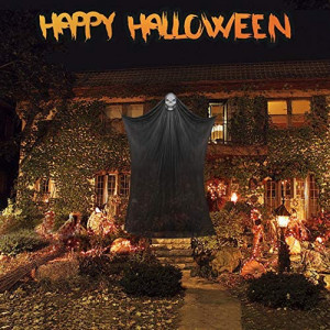 Fantoma plutitoare Halloween Idefair, textil, negru/alb, 3,3x2m