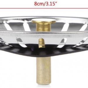 Filtru de scurgere pentru chiuveta de bucatarie Minismus, aluminiu, argintiu/auriu, 80 mm