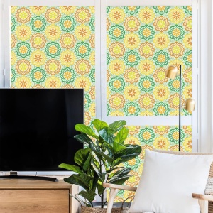 Folie decorativa pentru sticla Lifetree, model floral, vinil, multicolor, 45 x 200 cm