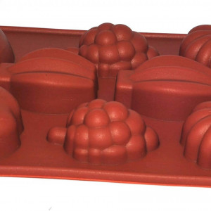 Forma de prajituri/ciocolata Selecto Bake, silicon, maro, fructe, 18,6 x 11,1 x 2,3 cm - Img 4