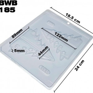 Forma pentru ciocolata BWB 185, silicon/plastic, transparent, 18,5 x 24 cm
