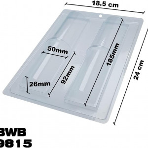 Forma pentru ciocolata BWB 9815, silicon/plastic, transparent, 18,5 x 24 cm