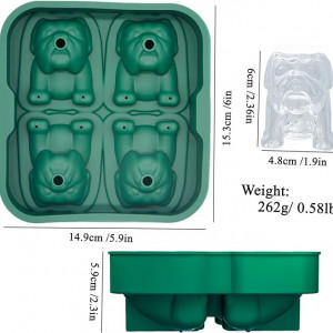 Forma pentru cuburi de gheata Bangp, silicon, verde, 19,1 x 14,7 x 6,7 cm