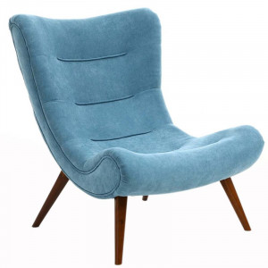 Fotoliu cu scaun pentru picioare Hardin, albastru, 102 x 78 x 75 cm - Img 2