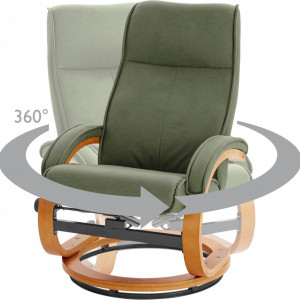 Fotoliu recliner Lille cu ottoman microfibra, verde, 67 x 107 x 55 cm - Img 7