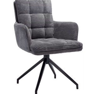 Fotoliu rotativ Stylife, gri inchis, 66/89/64 cm