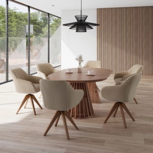 Fotoliu Sally bej, tapițat cu cord, 61/84/58 cm - Img 8