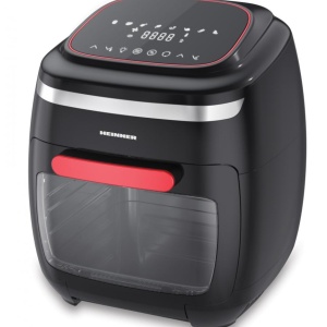 Friteuza cu aer cald Heinner HAF-B2000FB, Putere 2000W, Capacitate cos 4.5L, Capacitate cuptor 11L, 8 programe, Afisaj digital, Tija rotisor, Termostat reglabil: 30-200˚C, Negru