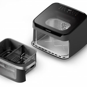 Friteuza dubla cu aer cald Heinner AirBake Revolution HAF-C10DB22GREY, Putere 2200W, Capacitate 10L, Control digital, 12 programe, Gri - Img 3