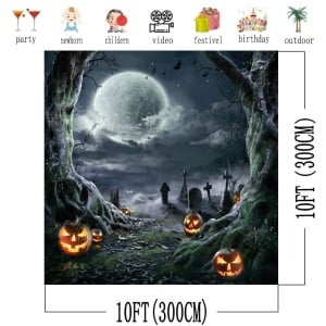 Fundal foto pentru Halloween Aiikes, vinil, multicolor, 300 x 300 cm