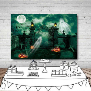 Fundal foto pentru Halloween Mehofond, vinil, multicolor, 2,1 x 1,5 m