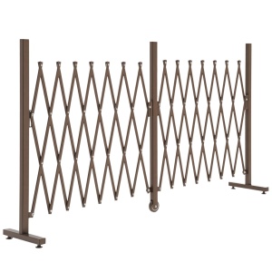 Gard extensibil autoportant Re-Bloom, aliaj aluminiu/otel, 405x31x103.5 cm, pliat 52x31x103.5 cm, maro inchis - Verificat A · Re-Bloom