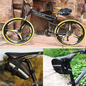 Geanta multifunctionala pentru bicicleta DDFF, piele PU/polietilena, negru, 15 x 10 x 7,5 cm - Img 2