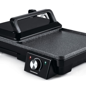 Grill electric Heinner HEG-F20002P, Putere 2000W, Deschidere 105° si 180°, Invelis marmura anti-adeziv, Negru
