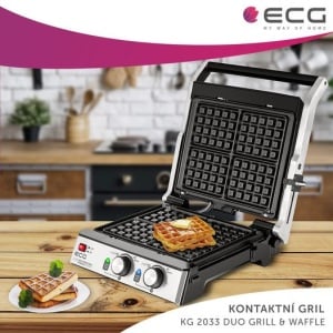 Grill si Vafe ECG KG 2033 DUO, 2000 W, 2 termostate independente - Img 2