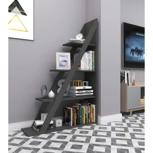 Hanah Home biblioteca, PAL melaminat, 100x29.5x150 cm, grosime 18mm, design modern/scandinav, antracit - Verificat A · Re-Bloom - Img 4