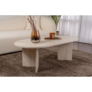 Hanah Home masuta de cafea 119x60x40 cm, PAL 18mm melaminat, travertin - Verificat A · Re-Bloom - Img 3