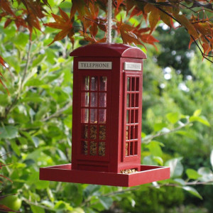 Hranitor pentru pasari in forma de cabina telefonica, 23 x 16 x 16 cm - Img 2