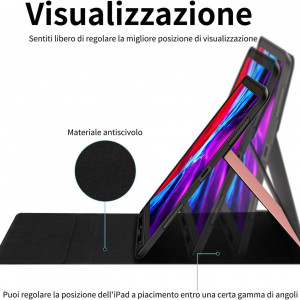 Husa cu tastatura iluminata pentru iPad Pro 11 2020 ZHIKE, plastic, roz, 11 inchi - Img 6