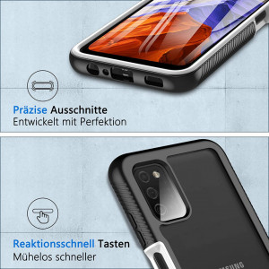 Husa de protectie 360 pentru Samsung Galaxy A03S Besinpo, silicon, negru/transparent, 6,5 inchi - Img 6