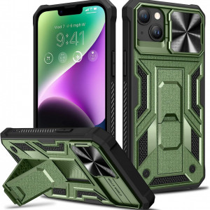 Husa de protectie compatibila cu iPhone 14 Pro 5G 2022 HWeggo, policarbonat/poliuretan, verde alpin, 6,7 inchi - Img 1