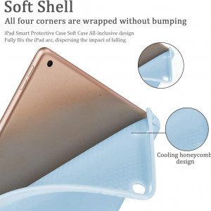 Husa de protectie cu suport pentru iPad Siwengde, TPU, albastru, 10,2 inchi - Img 5