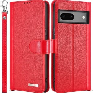 Husa de protectie flip pentru Google Pixel 7 5G Lairtte, TPU/piele PU, rosu, 6,3 inchi