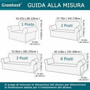 Husa de protectie pentru canapea Granbest, textil, kaki, 300 x 104 x 107 cm - Img 3