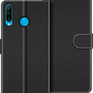 Husa de protectie pentru Huawei P30 Lite Coodio, piele PU, negru, 6,5 inchi