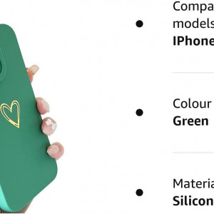 Husa de protectie pentru iPhone 13 PRO SmoBea, silicon, verde/auriu, 6,1 inchi - Img 2