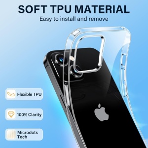 Husa de protectie pentru iPhone 14 Pro Max Vakoo, TPU, transparent, 6,7 inchi