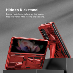 Husa de protectie pentru Samsung Galaxy Z Fold 4 (2022), policarbonat, rosu/negru